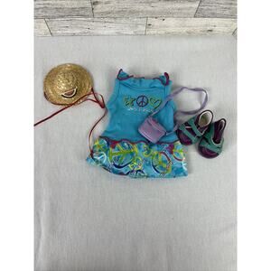 Cute Summer Outfit For American Girl 18” Doll 5 Piece Sundress Hat Purse Sandals